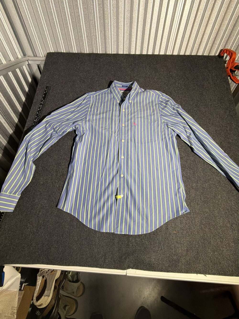 Abercrombie & Fitch Muscle Fit Long Sleeve Striped Button Down Shirt Men's XL